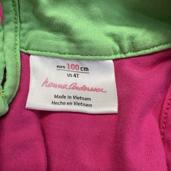Hanna Andersson‎ Pink Green Colorblock Ruffle Tank Dress Cotton 4t - Picture 3 of 4